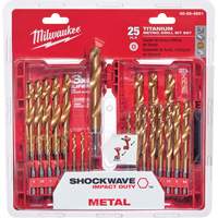 Shockwave Red Helix Metric Drill Bit Set, 25 Pieces, Titanium Rideout Tool & Machine Inc.