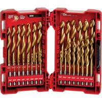 Shockwave Red Helix Drill Bit Set, 29 Pieces, Titanium Rideout Tool & Machine Inc.