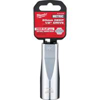 Metric Socket with Four Flat Sides, 20 mm, 1/2" Drive, 6 Points, Deep Rideout Tool & Machine Inc.
