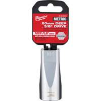 Metric Socket with Four Flat Sides, 20 mm, 3/8" Drive, 6 Points, Deep Rideout Tool & Machine Inc.
