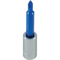 Douille tournevis &agrave; embout bleu, Phillips, #1, Prise 1/4" Rideout Tool & Machine Inc.