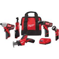 M12 5-Tool Combo Kit, Lithium-Ion, 12 V Rideout Tool & Machine Inc.