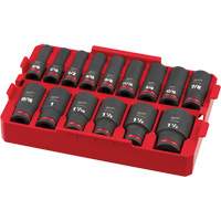 Shockwave Impact Duty Packout SAE Socket Set, 15 Pcs, Impact, 1/2" Drive Size, Deep Rideout Tool & Machine Inc.