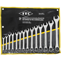 Polished Wrench Set, Combination, 14 Pieces, Metric UAV824 | Rideout Tool & Machine Inc.