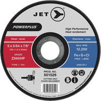 ZX46HP PowerPlus Cut-Off Wheel, 7" x 1/16", 7/8" Arbor, Type 1, 8500 RPM Rideout Tool & Machine Inc.