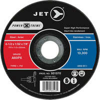 A60PX Power-Xtreme Cut-Off Wheel, 4-1/2" x 1/32", 7/8" Arbor, Type 1, 13300 RPM Rideout Tool & Machine Inc.