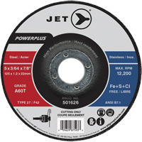 A60T PowerPlus Cut-Off Wheel, 5" x 3/64", 7/8" Arbor, Type 27, 12200 RPM Rideout Tool & Machine Inc.