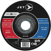 A60PX Power-Xtreme Cut-Off Wheel, 5" x 3/64", 7/8" Arbor, Type 27, 12200 RPM Rideout Tool & Machine Inc.