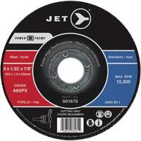 Power Xtreme Cut-Off Wheels for Angle Grinders - Steel/Stainless Steel, 6" x 1/16", 7/8" Arbor, Type 27, 10200 RPM Rideout Tool & Machine Inc.