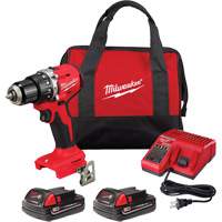 M18™ Compact Brushless Hammer Drill/Driver Kit, Lithium-Ion, 18 V, 1/2" Chuck, 550 in-lbs Torque UAW908 | Rideout Tool & Machine Inc.
