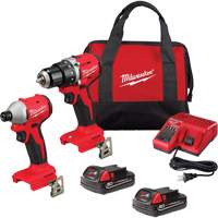 M18 Compact Brushless ½” Drill Driver & ¼” Hex Impact Driver Combo Kit, Lithium-Ion, 18 V Rideout Tool & Machine Inc.