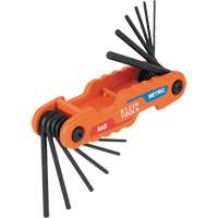 Jeu de cl&eacute;s hexagonales pliant et compact, 12 mcx, M&eacute;trique & imp&eacute;rial Rideout Tool & Machine Inc.