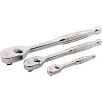1/4", 3/8" & 1/2" Drive 120XP Full Polish Teardrop Ratchet Set Rideout Tool & Machine Inc.