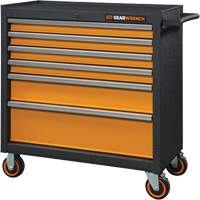 GSX Series Rolling Tool Cabinet, 6 Drawers, 36" W x 18-1/5" D x 37-2/5" H, Black/Orange Rideout Tool & Machine Inc.