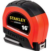 High-Visibility LEVERLOCK&reg; Tape Measure, 16', Imperial Graduations Rideout Tool & Machine Inc.