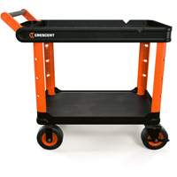 Chariot utilitaire industriel &agrave; 2 tablettes RAILWORKS avec roulettes de 8", 47" lo x 24-1/2" la x 37-4/5" h, Noir/Orange Rideout Tool & Machine Inc.