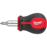 6-in-1 Stubby Multi-Bit Screwdriver, 3" L, Cushion Grip Handle Rideout Tool & Machine Inc.