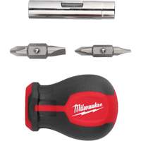 6-in-1 Stubby Multi-Bit Screwdriver, 3" L, Cushion Grip Handle Rideout Tool & Machine Inc.