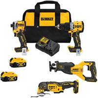 Ensemble combin&eacute; de quatre outils sans balai, Lithium-ion, 20 V Rideout Tool & Machine Inc.