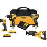 Ensemble de quatre outils combin&eacute;s sans fil et sans balai XR, Lithium-ion, 20 V Rideout Tool & Machine Inc.