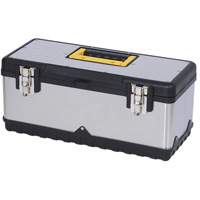 JPSTB-20 Stainless Steel Hand Tool Box, 9-63/100" D x 20" W x 8-7/8" H, Black/Silver Rideout Tool & Machine Inc.