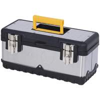 JPSTB-15 Stainless Steel Hand Tool Box, 6-1/4" D x 15" W x 7" H, Black/Silver Rideout Tool & Machine Inc.