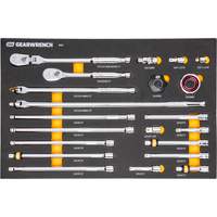 Ensemble d'outils &agrave; cliquet et d'entraînement 3/8" &agrave; 90 dents avec plateau de rangement en mousse Rideout Tool & Machine Inc.