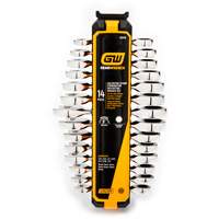 Jeu de cl&eacute;s courtes &agrave; 12 pans et 72 dents, Combinaison &agrave; cliquet, 14 morceaux, Imp&eacute;rial et m&eacute;trique Rideout Tool & Machine Inc.