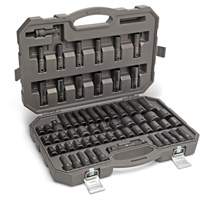 Jeu de douilles maîtresses SAE/m&eacute;triques &agrave; 6 pans, 80 Mcx, Chocs, Prise de 3/8", Profond Rideout Tool & Machine Inc.