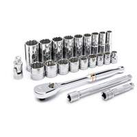 Jeu d'outils pour m&eacute;caniciens &agrave; 12 points SAE, 22 Mcx, Prise de 3/8", Profond Rideout Tool & Machine Inc.