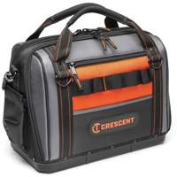 Sac ouvert de 17" pour outils d'ouvrier, Polyester, 3 pochettes, Noir/Gris/Orange Rideout Tool & Machine Inc.