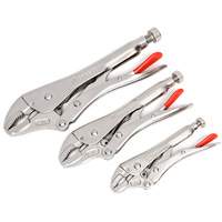 Curved Jaw Locking Pliers with Wire Cutter Set, 3 Pieces Rideout Tool & Machine Inc.