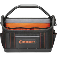 Sac ouvert de 17" pour outils d'ouvrier, Polyester, 25 pochettes, Noir/Orange Rideout Tool & Machine Inc.
