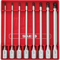 Long SAE Bit Socket Set, Hex Ball, 3/8" Drive, 8 Pcs Rideout Tool & Machine Inc.