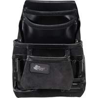 Phantom Collection Heavy-Duty Nail & Tool Bag, Leather, 10 Pockets, Black Rideout Tool & Machine Inc.