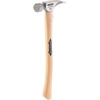 Titanium Milled Face Hammer with Curved Hickory Handle, 14 oz., Wood Handle, 18" L Rideout Tool & Machine Inc.