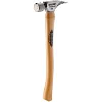 Titanium Smooth Face Hammer with Curved Hickory Handle, 14 oz., Wood Handle, 18" L Rideout Tool & Machine Inc.