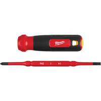 2-in-1 1000V Insulated Flip Shank Multi-Bit Screwdriver, 8-4/5" L, Cushion Grip Handle Rideout Tool & Machine Inc.