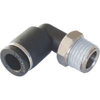 Adaptateur coude m&acirc;le NPT MAXFIT &agrave; raccord instantan&eacute; (push-to-connect), 3/8" x 1/2" dia., Polym&egrave;re PBT Rideout Tool & Machine Inc.