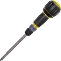 Ratcheting Fastbit Tru-Grip Screwdriver, Phillips & Slotted Bits, 8-1/2" L, Plastic/Cushion Grip Handle Rideout Tool & Machine Inc.