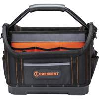 Sac ouvert de 14" pour outils d'ouvrier, 1680 Denier/Polyester, 25 pochettes, Noir/Gris/Orange Rideout Tool & Machine Inc.