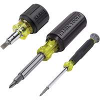 3-Piece Multi-Bit Screwdriver & Nut Driver Set, 12-63/100" L, Cushion Grip Handle Rideout Tool & Machine Inc.