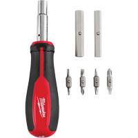 11-in-1 Magnetic 1/4" & 3/8" Drive Multi-Bit Screwdriver, 8" L, Cushion Grip Handle Rideout Tool & Machine Inc.