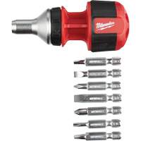 8-in-1 Compact Ratcheting 1/4" Drive Multi-Bit Driver, Cushion Grip Handle Rideout Tool & Machine Inc.