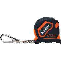 Keychain Tape Measure, 1/2" x 6'/2 m, 1/32''/0.79 mm Graduations Rideout Tool & Machine Inc.
