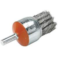 Mounted Knot-Twisted Wire Brush, 1-1/8" Dia., 0.02" Wire Dia., 1/4" Shank Rideout Tool & Machine Inc.