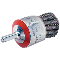 Mounted Knot-Twisted Wire Brush, 1-1/8" Dia., 0.02" Wire Dia., 1/4" Shank Rideout Tool & Machine Inc.