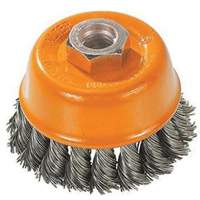 Knot-Twisted Wire Cup Brush, 3" Dia. x M10x1.25 Arbor UE886 | Rideout Tool & Machine Inc.