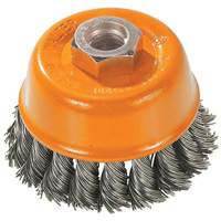 Knot-Twisted Wire Cup Brush, 3" Dia. x M10x1.5 Arbor UE887 | Rideout Tool & Machine Inc.
