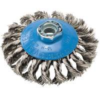 Knot-Twisted Wire Saucer Cup Brush, 6" Dia. x 5/8"-11 Arbor VV868 | Rideout Tool & Machine Inc.